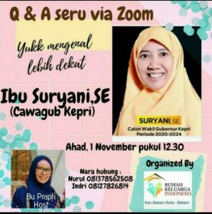 Lebih Dekat dan Tanya Jawab Bersama Suryani Via Zoom Meeting