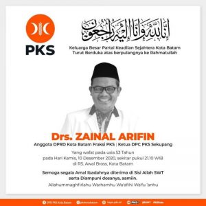Anggota DPRD Batam Asal PKS Meninggal Dunia