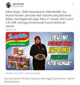 Peracik Bumbu Indomie Meninggal
