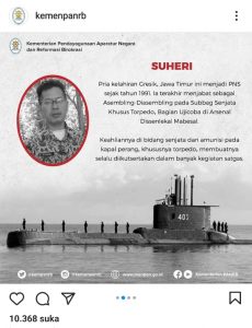 PNS yang Gugur di KRI Nanggala-402 Ahli Torpedo