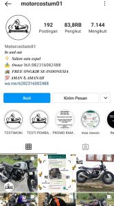 IG Motorcostum01 Modus Jual Motor Modifikasi, Catut Alamat di Batam Tipu Warga Bekasi