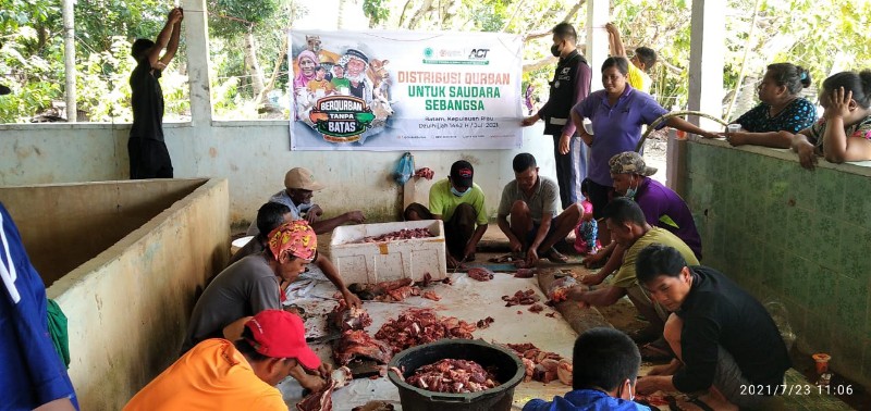 ACT Kepri Serentak  Distribusikan 7 Ekor Sapi Qurban hingga Tepian Negeri