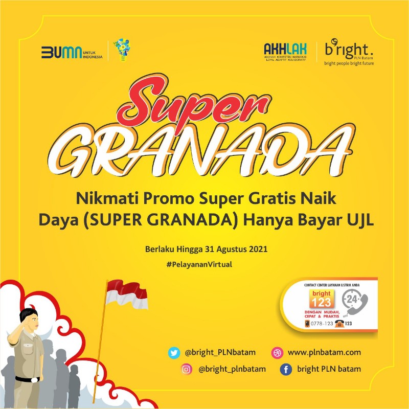 Sambut HUT RI ke-76, bright PLN Batam Gelar Promo Gratis Naik Daya