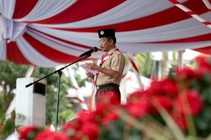 Upacara Peringatan Hari Pramuka, Rudi : Jangan Pernah Berhenti untuk Saling Membantu