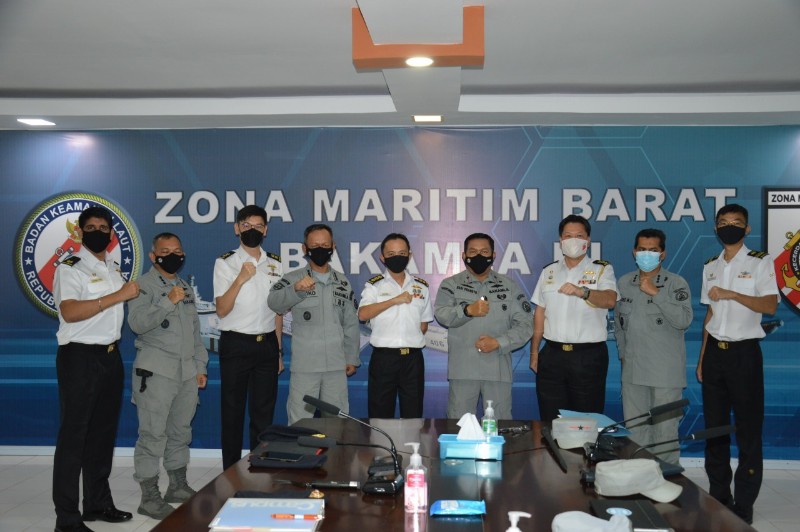 Bakamla Zona Maritim Barat Gelar Pertemuan dengan Maritime Security Command Singapore, Bahas Isu Oil Spill