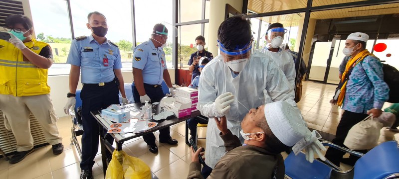 Lanud Hang Nadim Sambut Kedatangan Kloter Pertama Embarkasi Batam