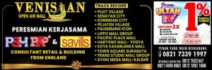 Venisian Mall Bekerja Sama dengan Konsultan Ritel Asal Inggris (Savills)