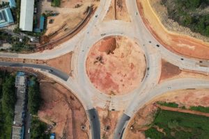 Peningkatan Ruas Jalan dan Pembangunan Bundaran Bandara Hang Nadim Sudah Terlihat