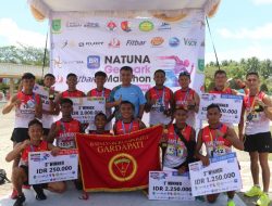 Prajurit Batalyon Komposit 1/Gardapati Raih Prestasi di Ajang Natuna Geopark Marathon