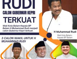 Rudi Calon Gubernur Kepri Terkuat, Isdianto, Ria Saptarika, dan Aunur Rafiq Berpotensi Jadi Pasangan Rudi