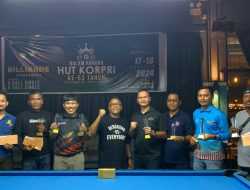 Rio Setiawan, Hendri Sudian Juara di Bola 9 dan 8 Tournamen Biliar PORS Korpri Kota Batam 2024