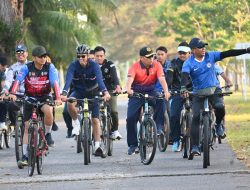 Jaga Kebugaran dan Kekompakan, Danlanud RSA Pimpin Gowes Bersama