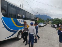 Keselamatan Penumpang Jadi Prioritas, Satlantas Natuna Pastikan Bus DAMRI Layak Beroperasi