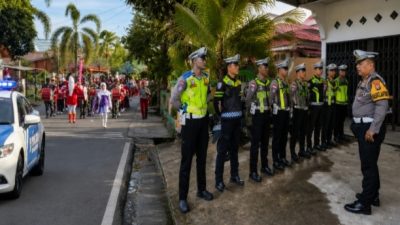 Kasat Lantas Natuna Pimpin Pengamanan Pawai 500 Siswa, Lalu Lintas Lancar