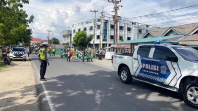 Satlantas Polres Natuna Kawal Pawai 1 Muharram 1448 H, Ratusan Pelajar Madrasah Ikuti Kirab Religi di Ranai