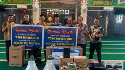 BRI Peduli Salurkan Bantuan Sound System untuk Masjid Jami’ Nurul Amanatul Haq di Batam