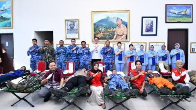 72 Kantong Darah untuk Warga Natuna, Aksi Kemanusiaan Lanud Raden Sadjad Warnai Hari Bakti TNI AU